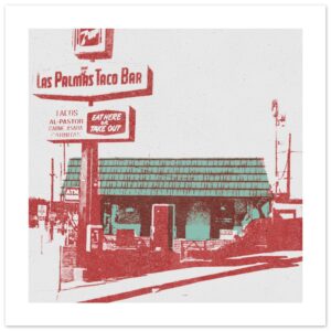 Las Palmas Taco Bar Santa Cruz California Print 30x30 cm / 12x12"